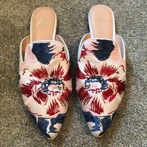 J. Crew Pointed Toe Flats in Brocade